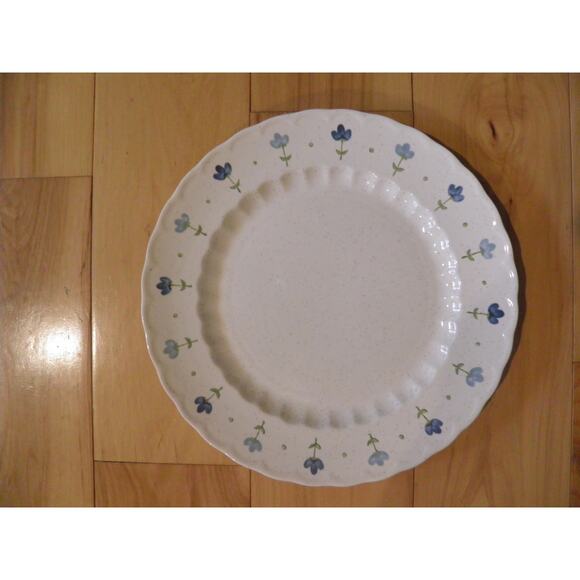 Dinner Plates Vernon Ware By Metlox True Blue Hand Painted Blue Flower Set of 2 - Picture 7 of 13